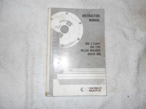 Cincinnati N0. 2,3 &amp;4 milling machine manual, original