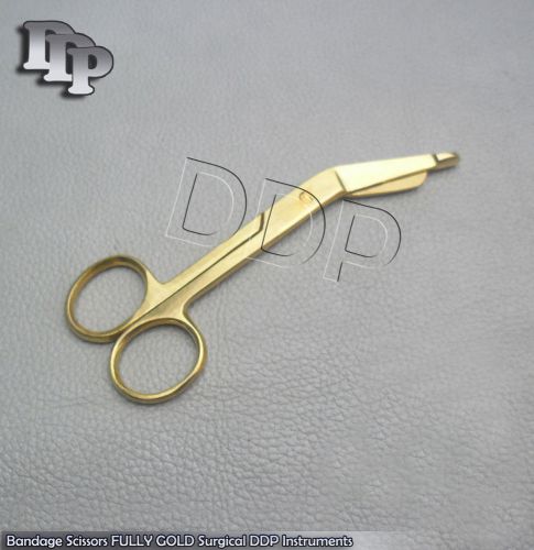 Bandage Scissors 5.5&#034; Full Gold - Nurses Surgical Instrument Shears - 5.5