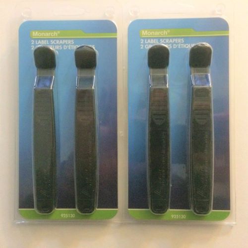 Lot of 2 Sets of 2 Pack Monarch Plastic Label Scrapers-(4 total) New FREE SHIP