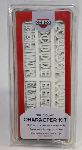NEW Cosco 258 Piece Character Kit Letters Numbers Symbols White Helvetica 098233