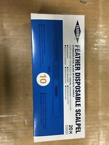 Feather Sterile Scalpels, Disposable #10, 20/bx