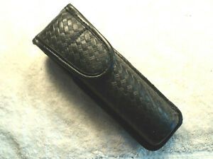 Bianchi Police Service Belt Black Leather Small 5&#034; Pepper Spray Pouch Holder USA
