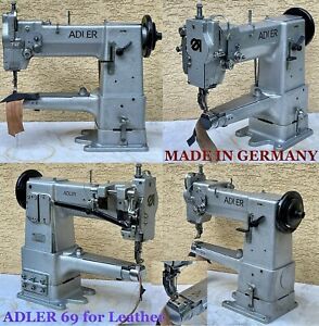 ADLER 69 Leather Sewing Machine HEAD HammerGrey Walking Foot Orig. German Made