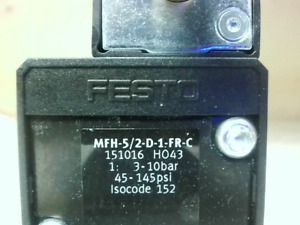 Festo  MFH-5/2-D-1-FR-C Solenoid Valve 151016  45-145psi - New No Box