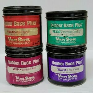 Lot of 4 Opened cans of Van Son  Rubber Base Offset Printing Ink