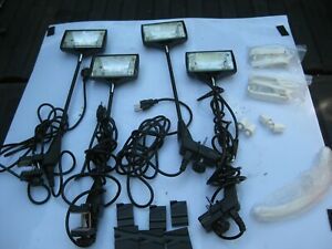 Lot Of 4 Lumina LUM-200-ORL-1, 200 Watt, Clamp On Halogen Display / Flood Light