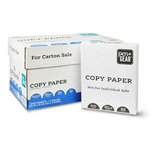 NEW Pen + Gear 10 Reams Copy Paper, 8.5&#034; x 11&#034;, 92 Bright, 20lb, 5000 Sheets