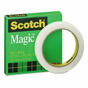 Scotch Magic Office Tape, 3&#034; Core, 0.5&#034; x 72 yds, Clear (MMM810122592)