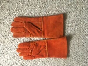QeeLink Welding Gloves - Heat &amp; Wear Resistant Lined Leather and Fireproof 