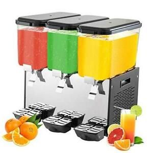 Commercial Beverage Dispenser, 14.25 Gallon 3 Tanks Ice Tea Drink Machine, 54L