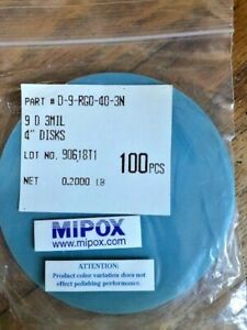 1000 MIPOX  LAPPING FILM 100 4&#034; DISCS Diamond 9 MIC 3 mil  10 packs = 1000 DISCS