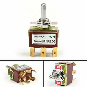 1Pcs Toowei 3 Terminal 6Pin ON-OFF-ON 15A 250V Toggle Switch Lock DP3T Grade AV