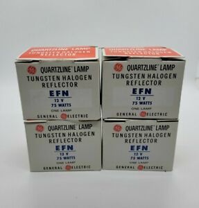 Lot of 4 GE Quartzline  EFN Projection Lamp Bulbs. 12V-75W