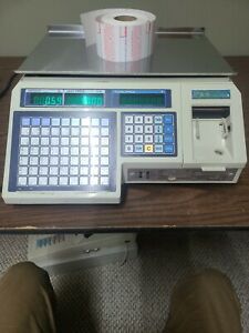 CAS LP-1000  scale label printer. &#034;Total&#034; price display light dim.  Works..READ