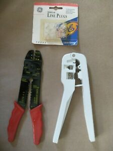 3 Phone Tools - NOS GE Modular Line Plugs; Crimping Tool &amp; Wire Cutter/Stripper