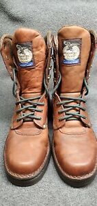Georgia Men&#039;s 10W Russet Wildwood Brown Leather Eagle Light Work Boot 8 inch