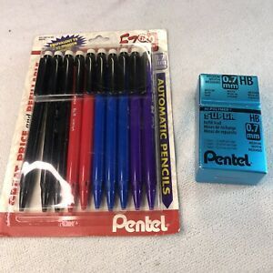 Pentel Hi Polymer Lead Refill 0.7mm HB 11 Tubes plus a pack of pencils