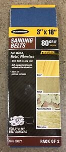 Warrior 80 Grit Sanding Belts Alumina Zirconia For 3&#034; x 18&#034; Belt Sanders 2 Pcs