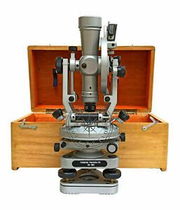 20 Seconds Brass Theodolite With Wood Box Transit Alidade Surveying Instrument