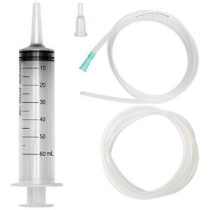 SHAOTONG60ml 60ml Large Syringes with 2 40 inch Plastic Tubing Hoses for Plant