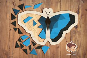 Butterfly Puzzle SVG Laser cut files for Glowforge, Cricut, Multi-layer
