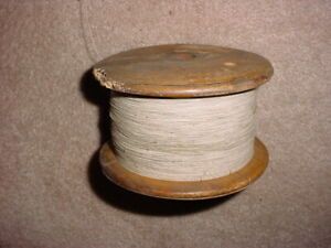 Antique Wooden Spool Copper cloth covered Magnet Wire 31 gauge