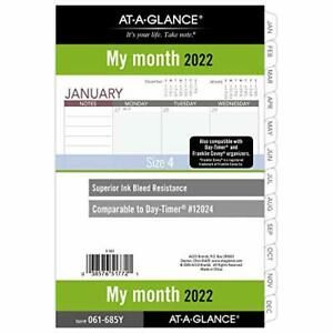 2022 Monthly Planner Refill by AT-A-GLANCE 12024 Day-Timer 5-1/2&#034; x 8-1/2&#034; Si...
