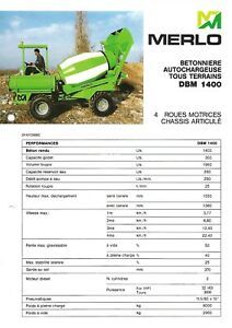 Equipment Data Sheet Merlo DBM 1400 Betonniere Cement Truck FRENCH lang (E6759)