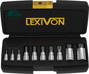 LEXIVON XZN Triple Square Spline Bit Socket Set, Premium S2 Alloy Black