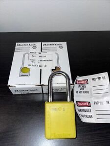 Two set Master Lock 410KAYLW Lockout Padlock KA Yellow 1-3/4 Safety Lock