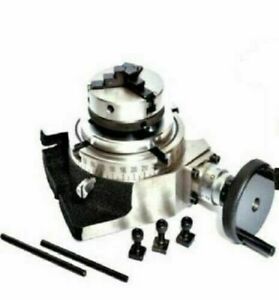 ROTARY TABLE 4&#034;/100MM WITH 50MM MINI SCROLL LATHE CHUCK &amp; BACKPLATE