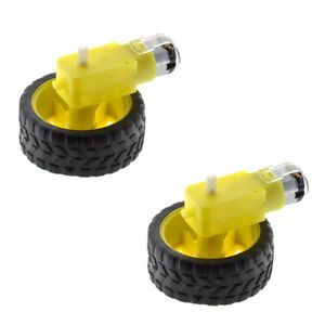 2 Set 1:48 Gear Motor + Wheel 210R/Min 3~6V Plastic Tire Arduino Smart Car Robot