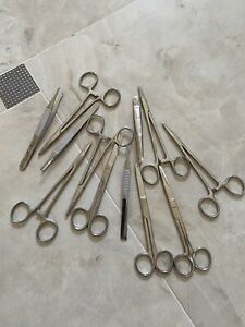 Lot of 12Surgical Scissor Pickup Hemostat Clamp Holder