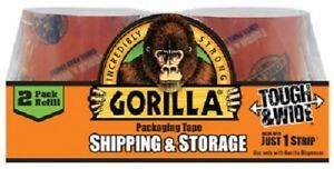 Gorilla Glue, 2 Pack, 2.83&#034; x 30 YD, Clear Gorilla Packaging Tape