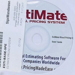 Estimate: Visual Pricing System PC CD-ROM Software From Signwarehouse