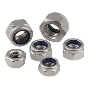 M4/5/6/8/10/12 Nyloc Nut Insert Nylon Hex Lock Nuts 201/304/316 Stainless DIN985