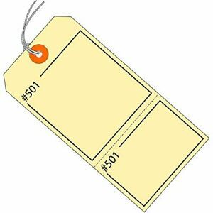 Partners Brand PG26210 Pre-Strung Claim Tags Consecutively Numbered 4-3/4&#034; x ...