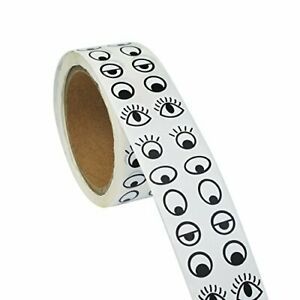 Black White Eye Stickers Labels -2000 Pcs Per Roll Black and White