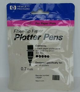 HP Black Fiber-Tip Paper Plotter Pens 17826P 0.7mm Pack Of 5 - New