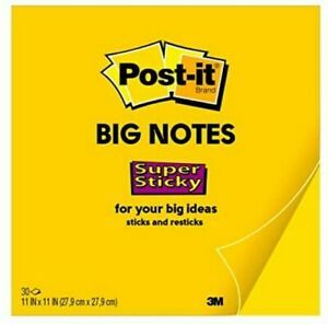 Post-it Super Sticky Big Notes, 11 in x 11 in, 1 Pad, 30 Sheets/Pad (BN11)