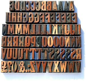 Letterpress WOOD Type 2&#034; WINCHESTER Alphabet 84pcs  **Rare Stephenson Blake**