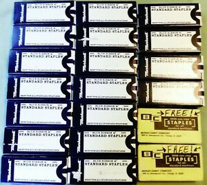 HUGE Lot of 18 Boxes Markwell Blue Ribbon Standard Staples 5,000 EA BOX + 2 FREE