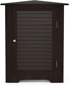 Furinno Indo Corner Louver Door Cabinet, Espresso