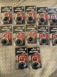 Lot of 12 Master Lock Padlock 1500D, Preset Combination, 1-7/8&#034; Black Dial