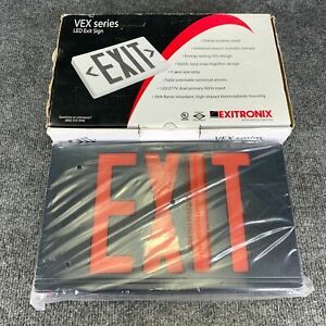 Exitronix VEX-U-BP-WB-BL LED Exit Sign Thermoplastic Universal Red Letters