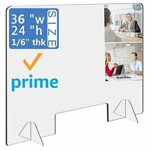 36&#034;x 24&#034; Personal Protection Shield Shield for Counter and Desk Clear Acrylic...