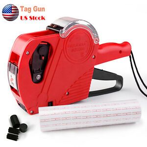 MX-5500 8 Digits EOS Price Tag Gun Labeler Labeller w/5000 Sticker Labels + Ink