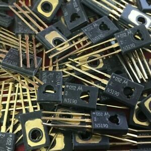 MOTOROLA 2N5190 TRANSISTOR NPN 40V 4A TO-126 OLD GOLD (10PCS)