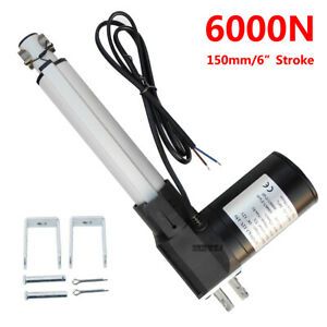 Linear Actuator 6&#034; Stroke 6000N 12V DC Motor W/ Brackets for Auto Lifting System