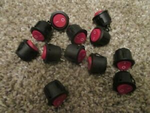 12 Appliance Round Red On/Off Rocker Switch New